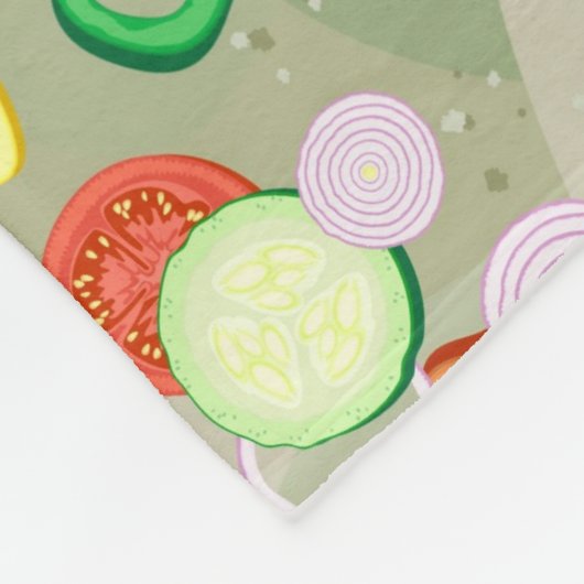 Textuur met plakjes groenten fleece deken (Hoek)