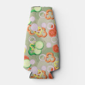 Textuur met plakjes groenten flesjeskoeler (Voorkant)