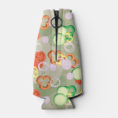 Textuur met plakjes groenten flesjeskoeler (Achterkant)