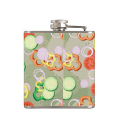 Textuur met plakjes groenten heupfles (Achterkant)