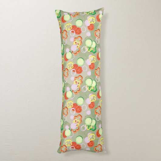 Textuur met plakjes groenten lichaamskussen (Achterkant (Verticaal))