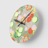 Textuur met plakjes groenten ronde klok (Hoek)