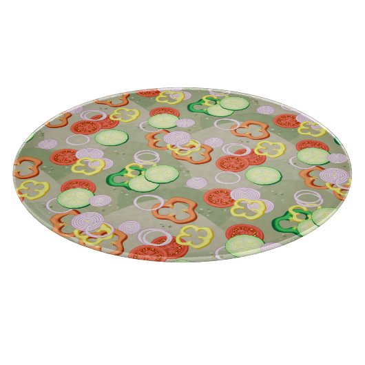 Textuur met plakjes groenten snijplank (Hoek)