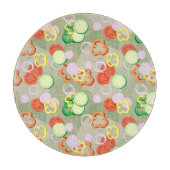 Textuur met plakjes groenten snijplank (Voorkant)