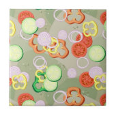 Textuur met plakjes groenten tegeltje (Voorkant)