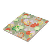 Textuur met plakjes groenten tegeltje (Zijkant)