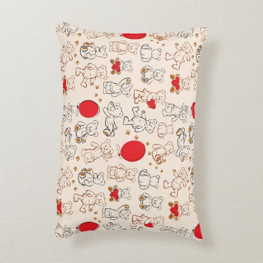 Textuur met Teddy Bears Accent Kussen (Achterkant (Verticaal))