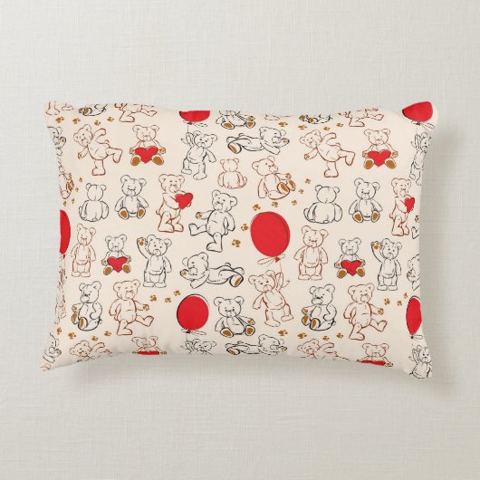 Textuur met Teddy Bears Accent Kussen (Achterkant)