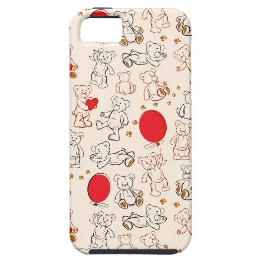 Textuur met Teddy Bears Case-Mate iPhone Case (Achterkant)