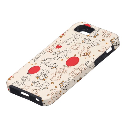 Textuur met Teddy Bears Case-Mate iPhone Case (Onderkant)