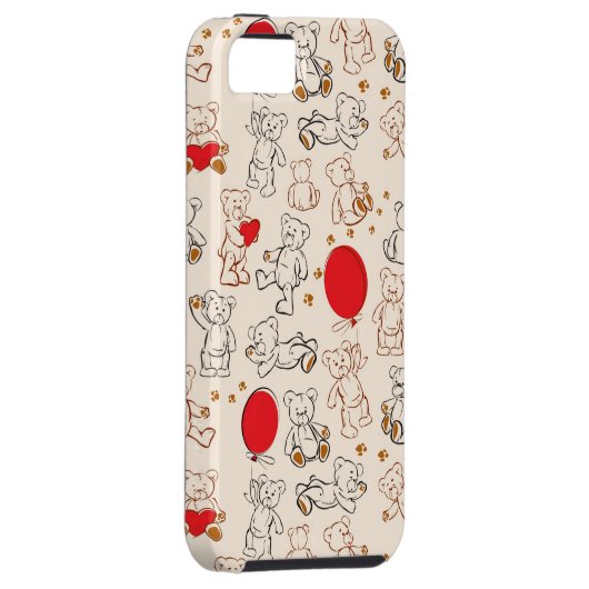Textuur met Teddy Bears Case-Mate iPhone Case (Back/Rechts)