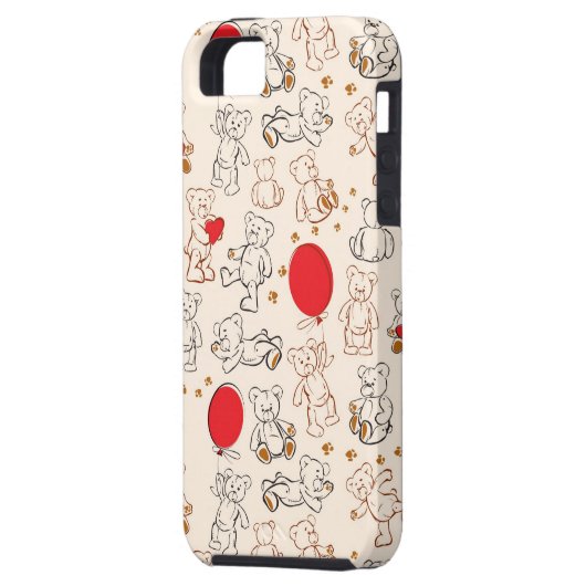 Textuur met Teddy Bears Case-Mate iPhone Case (Achterkant Links)