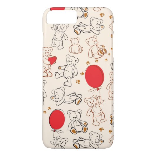 Textuur met Teddy Bears Case-Mate iPhone Case (Achterkant)