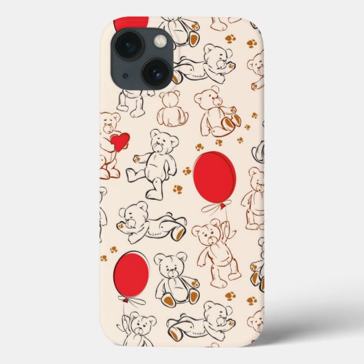 Textuur met Teddy Bears Case-Mate iPhone Case (Achterkant)