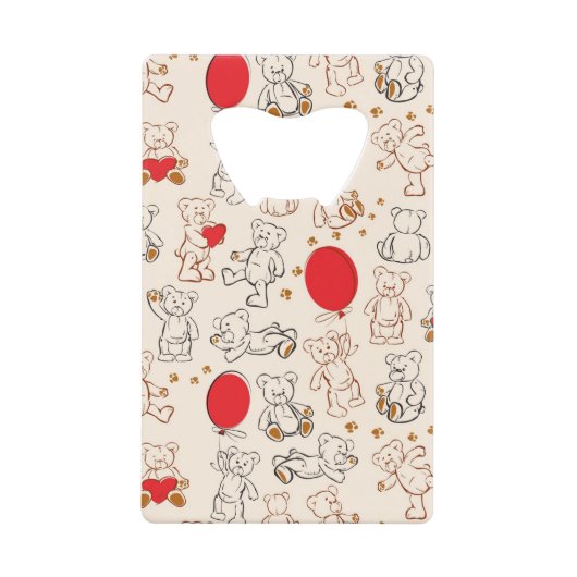 Textuur met Teddy Bears Creditkaart Flessenopener (Voorkant)
