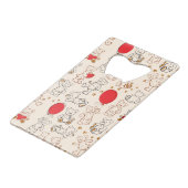 Textuur met Teddy Bears Creditkaart Flessenopener (Achterkant Gekanteld)