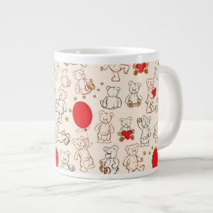 Textuur met Teddy Bears Grote Koffiekop