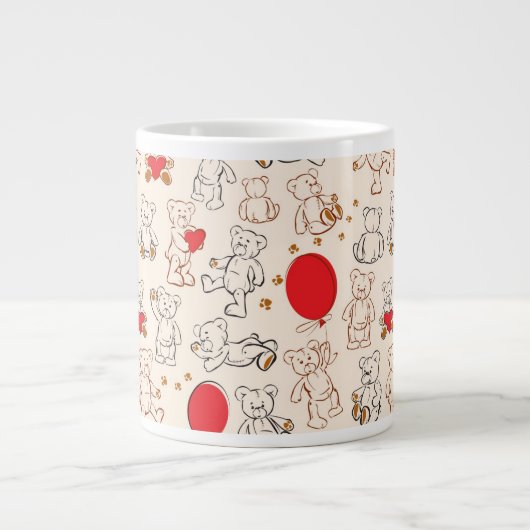 Textuur met Teddy Bears Grote Koffiekop (Voorkant)