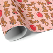 Textuur met Teddy Bears, Hart Cadeaupapier (Rol Hoek)