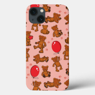 Textuur met Teddy Bears, Hart Case-Mate iPhone Case