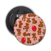 Textuur met Teddy Bears, Hearts Button Flesopener (Voorkant)