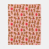 Textuur met Teddy Bears, Hearts Fleece Deken (Voorkant)