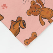 Textuur met Teddy Bears, Hearts Fleece Deken (Hoek)
