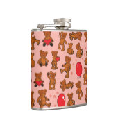 Textuur met Teddy Bears, Hearts Heupfles (Rechts)