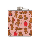 Textuur met Teddy Bears, Hearts Heupfles (Achterkant)