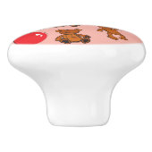 Textuur met Teddy Bears, Hearts Keramische Knop (Zijkant)