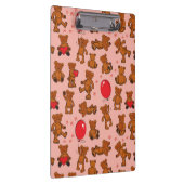 Textuur met Teddy Bears, Hearts Klembord (Rechts)
