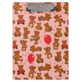 Textuur met Teddy Bears, Hearts Klembord (Voorkant)