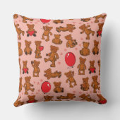 Textuur met Teddy Bears, Hearts Kussen (Achterkant)