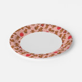 Textuur met Teddy Bears, Hearts Papieren Bordje (Gekanteld)