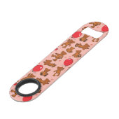 Textuur met Teddy Bears, Hearts Speed Flessenopener (Achterkant Gekanteld)