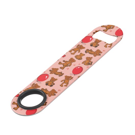 Textuur met Teddy Bears, Hearts Speed Flessenopener (Achterkant Gekanteld)