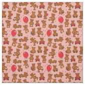Textuur met Teddy Bears, Hearts Stof (Swatch)