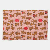 Textuur met Teddy Bears, Hearts Theedoek (Horizontaal)