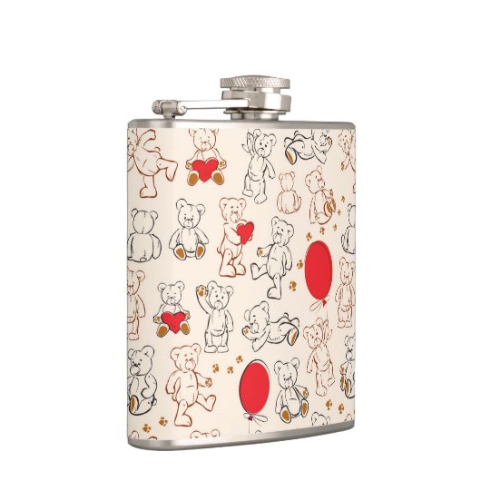 Textuur met Teddy Bears Heupfles (Rechts)