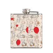 Textuur met Teddy Bears Heupfles (Achterkant)