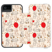 Textuur met Teddy Bears Incipio iPhone Portemonnee Hoesje (Agenda Open)
