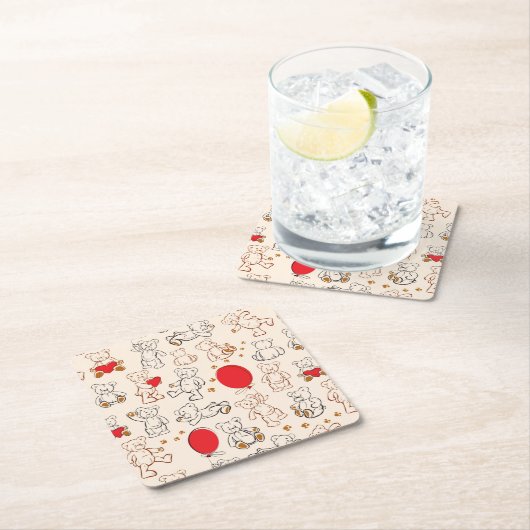 Textuur met Teddy Bears Kartonnen Onderzetters (Insitu)