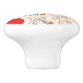 Textuur met Teddy Bears Keramische Knop (Zijkant)