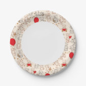 Textuur met Teddy Bears Papieren Bordje (Voorkant)