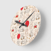 Textuur met Teddy Bears Ronde Klok (Hoek)