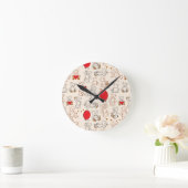 Textuur met Teddy Bears Ronde Klok (Huis)