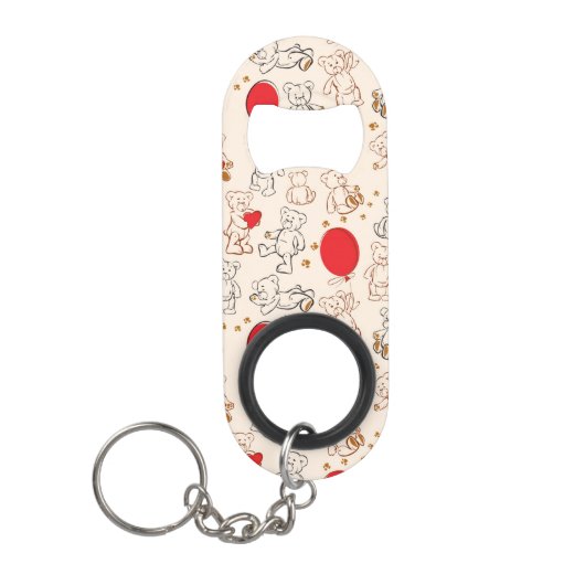 Textuur met Teddy Bears Sleutelhanger Flessenopener (Voorkant)
