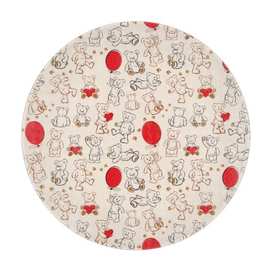 Textuur met Teddy Bears Snijplank (Voorkant)