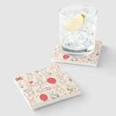 Textuur met Teddy Bears Stenen Onderzetter (Zijkant)