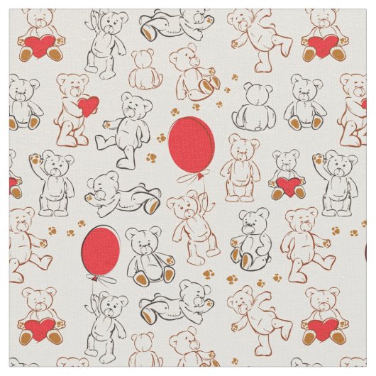 Textuur met Teddy Bears Stof (Close Up)